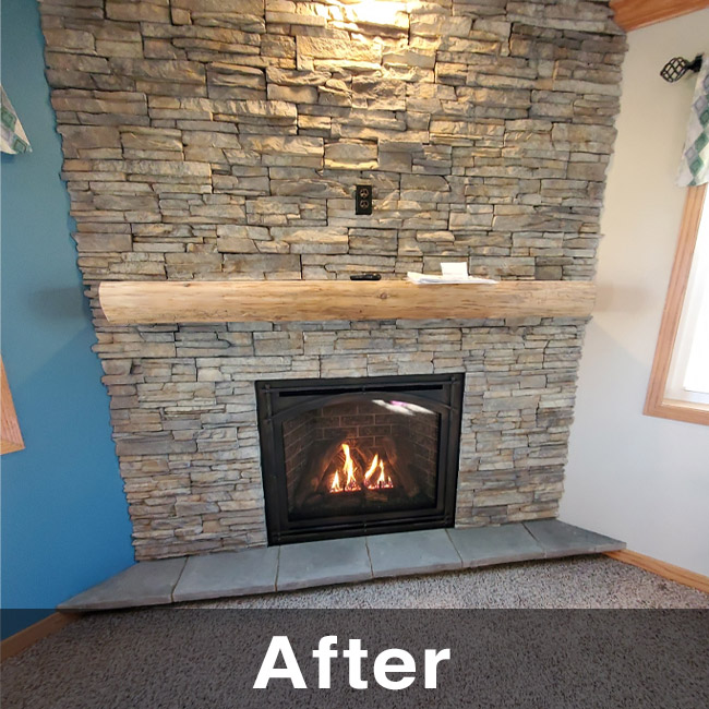 Complete Fireplace Surround Renovation - Gas Fireplace Installation